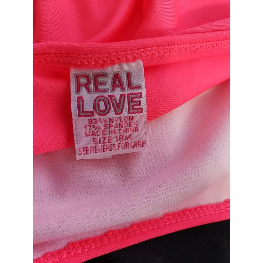 Real Love 18 months Unicorn Horse HOT PINK 2 pc Tankini  Swimsuit bathing suit‎